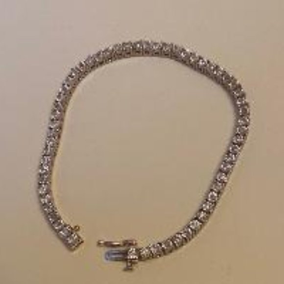 SUN Hallmarked 925 Moissanite Diamond Tennis Bracelet - Picture 1 of 11